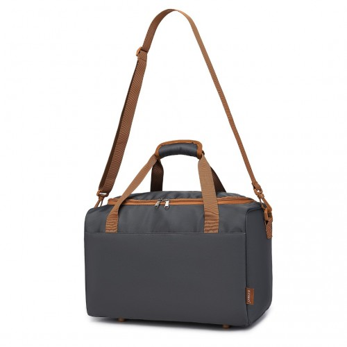 Kono Spacious Travel Storage Bag Handbag - Grey And Brown - Perfect for Modern Travelers