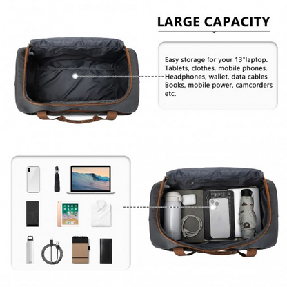Kono Spacious Travel Storage Bag Handbag - Grey And Brown - Perfect for Modern Travelers