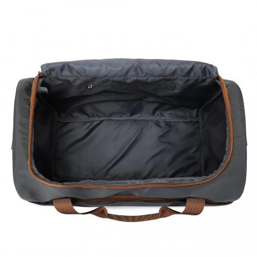 Kono Spacious Travel Storage Bag Handbag - Grey And Brown - Perfect for Modern Travelers