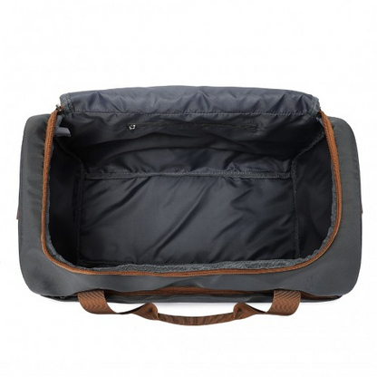 Kono Spacious Travel Storage Bag Handbag - Grey And Brown - Perfect for Modern Travelers