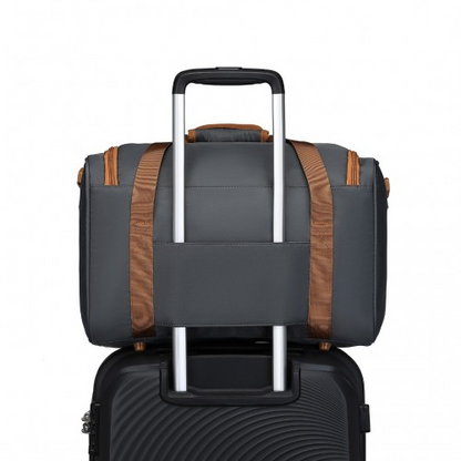 Kono Spacious Travel Storage Bag Handbag - Grey And Brown - Perfect for Modern Travelers