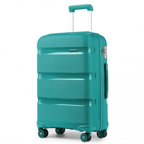 Kono 24 Inch Bright Hard Shell PP Suitcase - Classic Blue/Green Collection