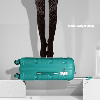 Kono 24 Inch Bright Hard Shell PP Suitcase - Classic Blue/Green Collection