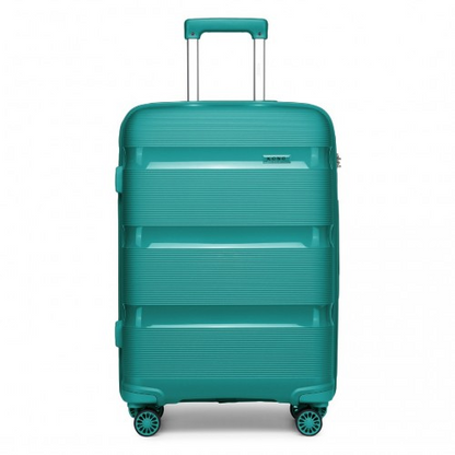 K2092L - Kono 20 Inch Bright Hard Shell PP Carry-On Suitcase In Cabin Size - Blue/Green