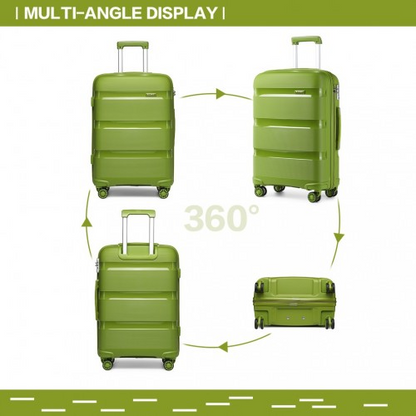 K2092L - Kono 28 Inch Bright Hard Shell PP Suitcase - Classic Collection - Green