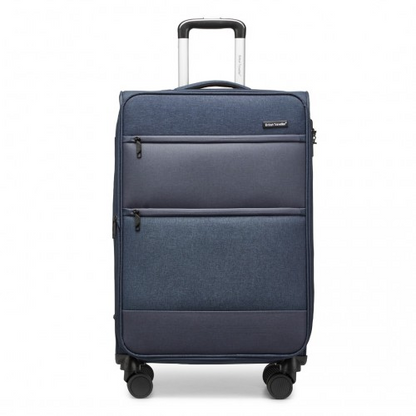 K2397L - British Traveller 24 Inch Lightweight Soft Shell Expandable Suitcase With TSA Lock - Navy