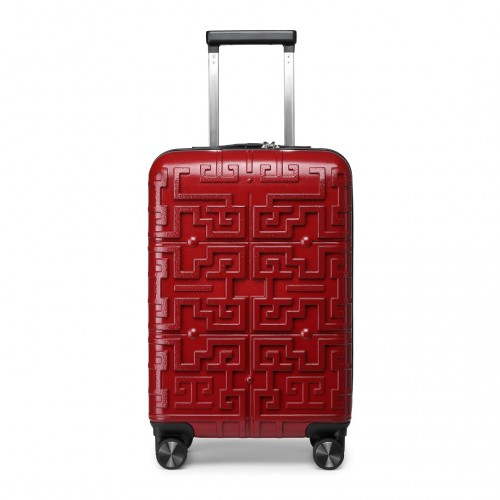 K2396L - Supercase Stylish 20 Inch Carry-On Polypropylene Hardshell Suitcase with Maze Pattern - Red