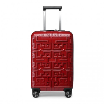 K2396L - Supercase Stylish 20 Inch Carry-On Polypropylene Hardshell Suitcase with Maze Pattern - Red