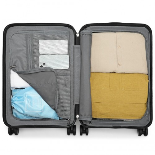 K2396L - Supercase Stylish 20 Inch Carry-On Polypropylene Hardshell Suitcase with Maze Pattern - Red