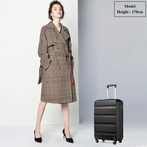 Kono 19 Inch Cabin Size Carry On Suitcase - Lightweight ABS Hardshell with TSA Lock - Black