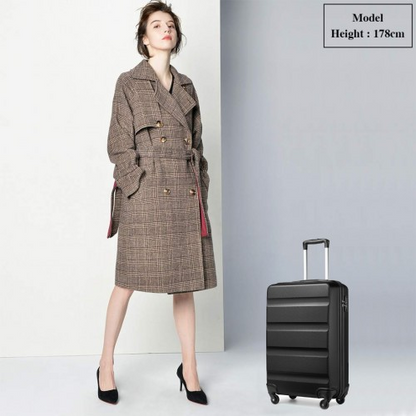 Kono 19 Inch Cabin Size Carry On Suitcase - Lightweight ABS Hardshell with TSA Lock - Black