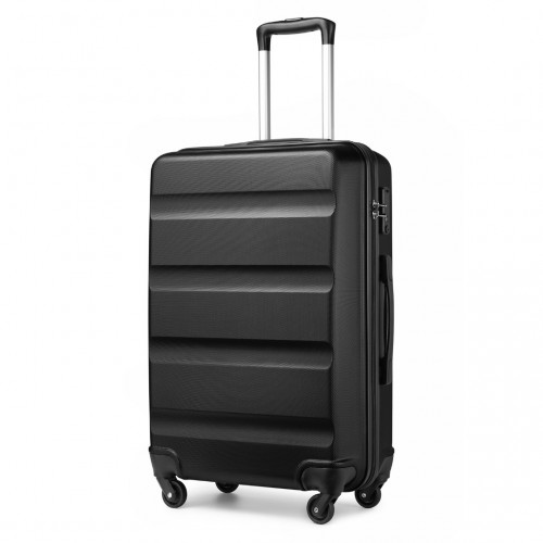 Kono 24 Inch Check-in Luggage - Sleek ABS Hardshell Suitcase with TSA Lock - Black