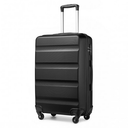 Kono 24 Inch Check-in Luggage - Sleek ABS Hardshell Suitcase with TSA Lock - Black