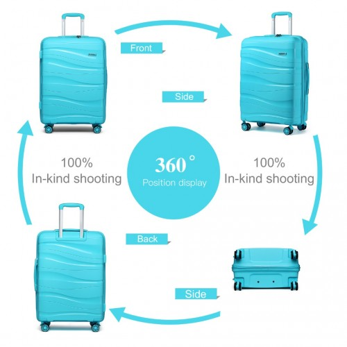 Kono 24 Inch Lightweight Hard Shell Suitcase with TSA Lock - Blue | K2094L