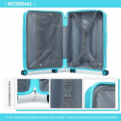 Kono 24 Inch Lightweight Hard Shell Suitcase with TSA Lock - Blue | K2094L