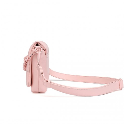 Miss Lulu Chic Quilted Shoulder Bag with Chain Strap - Pink | Elegant and Stylish Women's Handbag