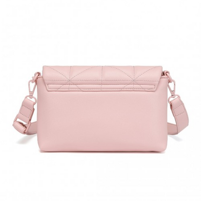 Miss Lulu Chic Quilted Shoulder Bag with Chain Strap - Pink | Elegant and Stylish Women's Handbag