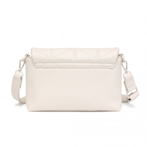Miss Lulu Chic Quilted Shoulder Bag With Chain Strap - Beige | Elegant & Versatile Women's Handbag