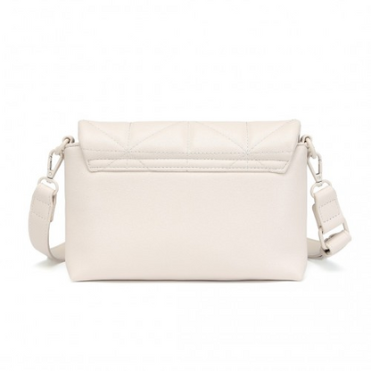 Miss Lulu Chic Quilted Shoulder Bag With Chain Strap - Beige | Elegant & Versatile Women's Handbag