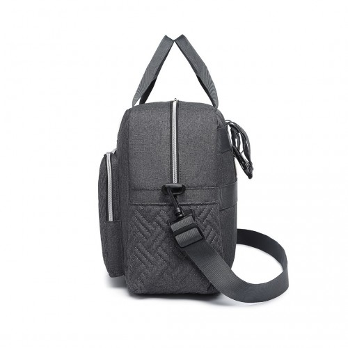 Kono Versatile Diaper Changing Tote Bag with Built-In Changing Mat - Dark Grey, Thermal Insulation, Waterproof Design