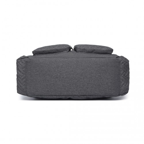 Kono Versatile Diaper Changing Tote Bag with Built-In Changing Mat - Dark Grey, Thermal Insulation, Waterproof Design