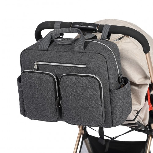 Kono Versatile Diaper Changing Tote Bag with Built-In Changing Mat - Dark Grey, Thermal Insulation, Waterproof Design
