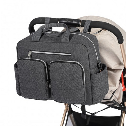 Kono Versatile Diaper Changing Tote Bag with Built-In Changing Mat - Dark Grey, Thermal Insulation, Waterproof Design