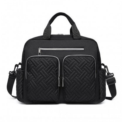 Kono Versatile Diaper Changing Tote Bag with Built-In Changing Mat - Thermal Insulated & Waterproof Design - Black