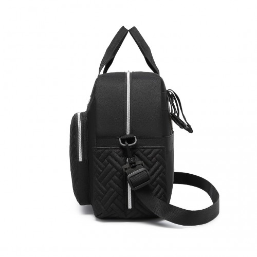 Kono Versatile Diaper Changing Tote Bag with Built-In Changing Mat - Thermal Insulated & Waterproof Design - Black