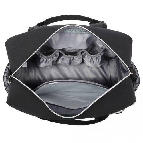 Kono Versatile Diaper Changing Tote Bag with Built-In Changing Mat - Thermal Insulated & Waterproof Design - Black