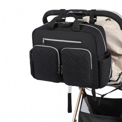 Kono Versatile Diaper Changing Tote Bag with Built-In Changing Mat - Thermal Insulated & Waterproof Design - Black