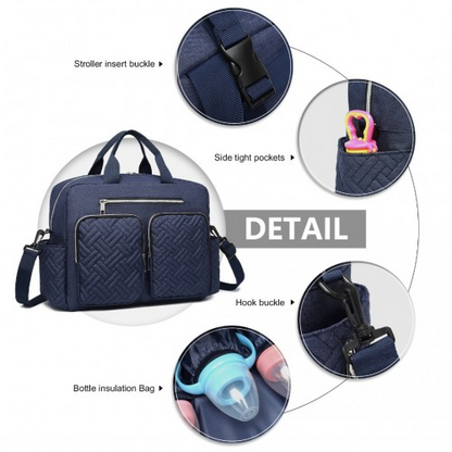 Kono Versatile Diaper Changing Tote Bag with Built-In Changing Mat - Thermal Insulation & Waterproof Design - Navy