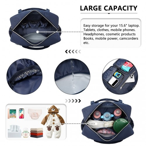 Kono Versatile Diaper Changing Tote Bag with Built-In Changing Mat - Thermal Insulation & Waterproof Design - Navy