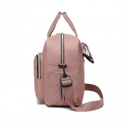 Kono Versatile Diaper Changing Tote Bag with Built-In Changing Mat & Thermal Insulation - Pink