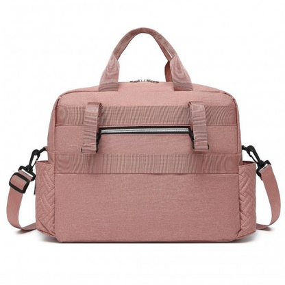 Kono Versatile Diaper Changing Tote Bag with Built-In Changing Mat & Thermal Insulation - Pink