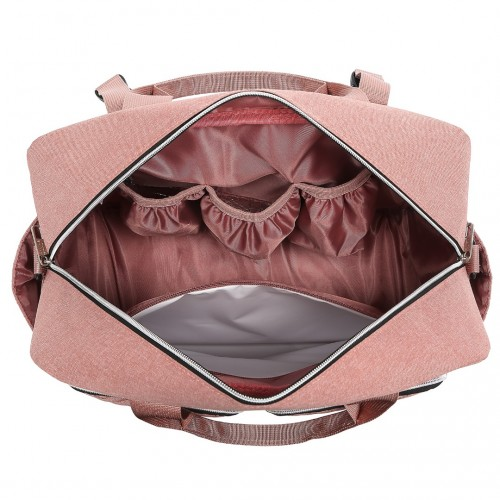 Kono Versatile Diaper Changing Tote Bag with Built-In Changing Mat & Thermal Insulation - Pink