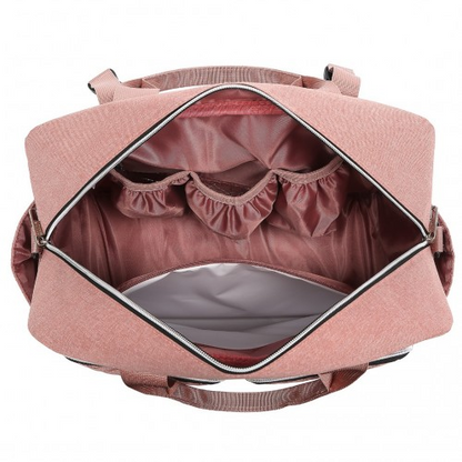 Kono Versatile Diaper Changing Tote Bag with Built-In Changing Mat & Thermal Insulation - Pink