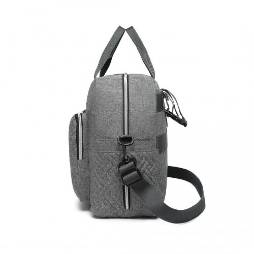 Kono Versatile Diaper Changing Tote Bag - Built-In Changing Mat, Thermal Insulation, Waterproof - Grey