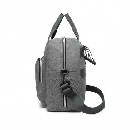 Kono Versatile Diaper Changing Tote Bag - Built-In Changing Mat, Thermal Insulation, Waterproof - Grey
