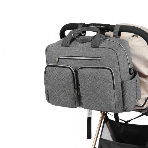 Kono Versatile Diaper Changing Tote Bag - Built-In Changing Mat, Thermal Insulation, Waterproof - Grey