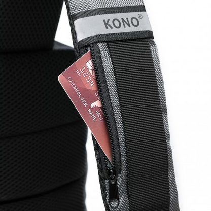 Kono Smart Sling Chest Bag with USB Charging Port – Lightweight, Single Strap Crossbody Backpack for Men and Women (Grey & Black)