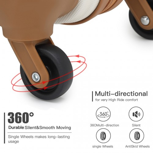 Kono 19 Inch Cabin Size Carry On Suitcase - Lightweight ABS Hardshell with Secure TSA Lock - Cream