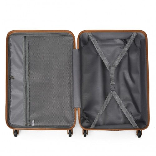 Kono 19 Inch Cabin Size Carry On Suitcase - Lightweight ABS Hardshell with Secure TSA Lock - Cream