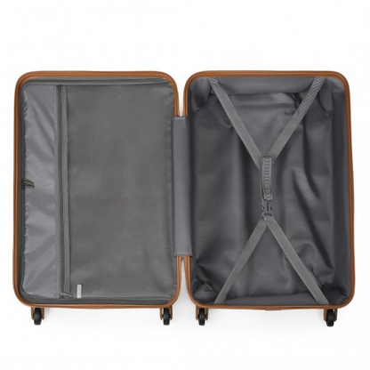 Kono 19 Inch Cabin Size Carry On Suitcase - Lightweight ABS Hardshell with Secure TSA Lock - Cream