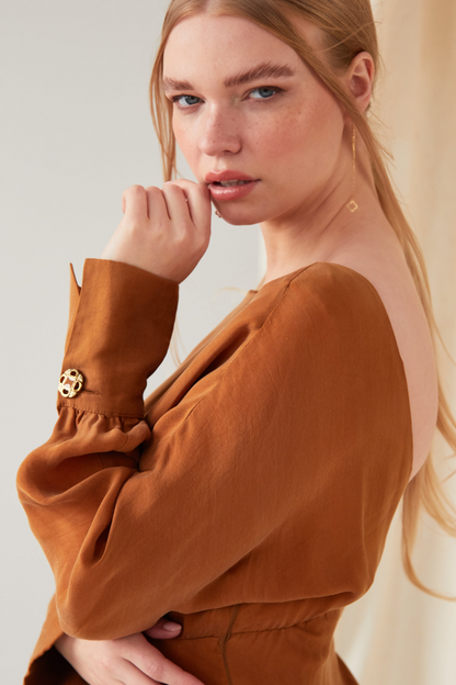 Clover Shape 18K Gold Threader Earrings