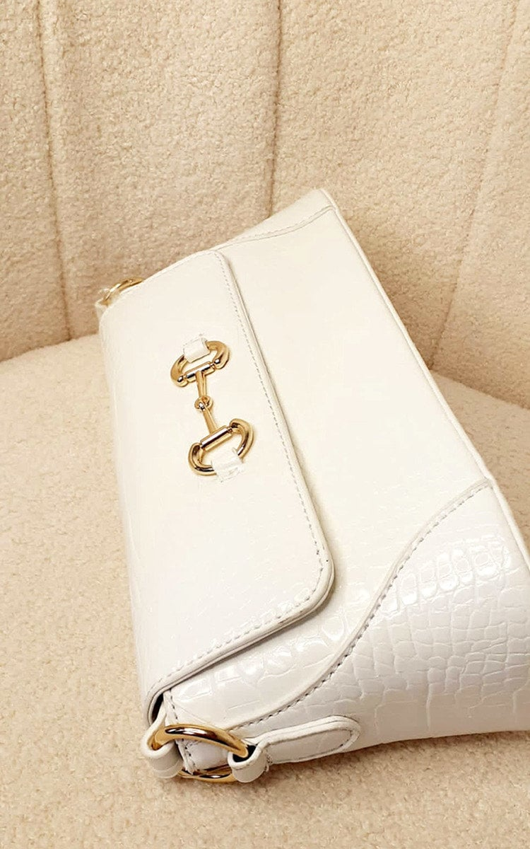 Stylish Faux Leather Croc Print Handbag - Durable & Versatile for Everyday Use