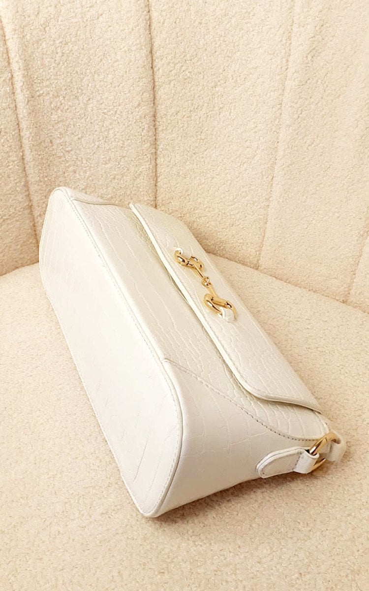 Stylish Faux Leather Croc Print Handbag - Durable & Versatile for Everyday Use