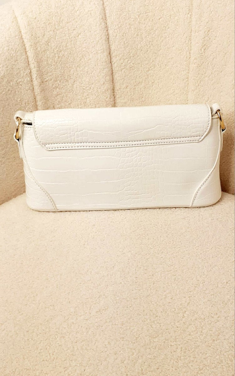 Stylish Faux Leather Croc Print Handbag - Durable & Versatile for Everyday Use