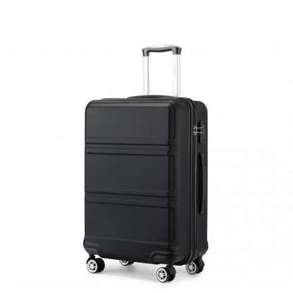 Kono ABS 24 Inch Sculpted Horizontal Design Suitcase - Black