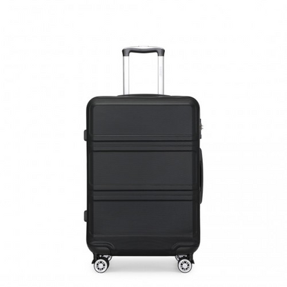 Kono ABS 24 Inch Sculpted Horizontal Design Suitcase - Black